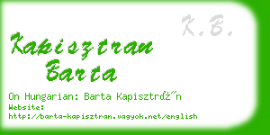 kapisztran barta business card